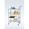 NSF Chrome-Plated Metal Wire Restaurant Food Transport Trolley Cart